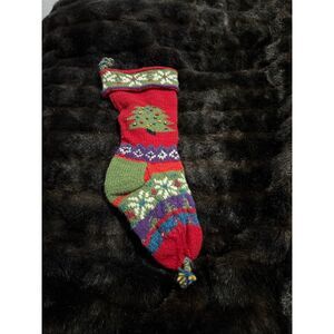 Festive Fair Isle Christmas Stocking Nepal 100% wool